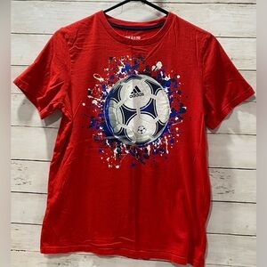 Adidas Soccer Boys Short Sleeve Jersey T-Shirt Go To Tee Red Large 14/16